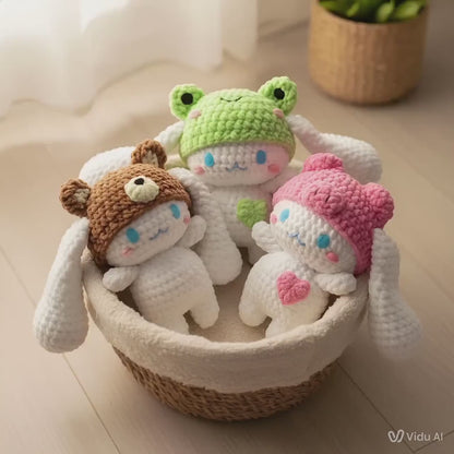 3 Cinnamoroll Crochet Patterns with video Tutoria